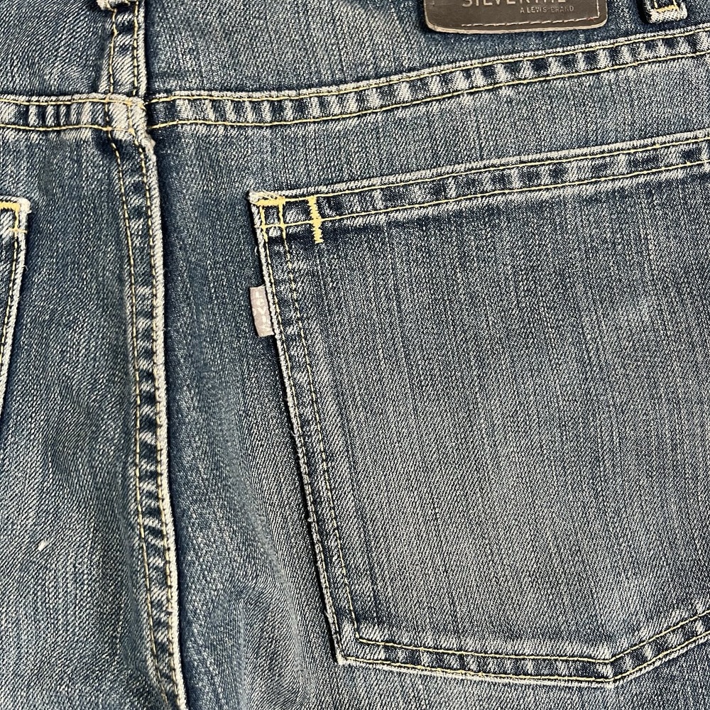 Levis Silvertab Low‎ and Loose Jeans Mens 36x34 Baggy Vintage Y2K Blue Med Wash - Picture 4 of 9